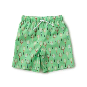 Boy's Swim Trunks "Tennis, Anyone?"