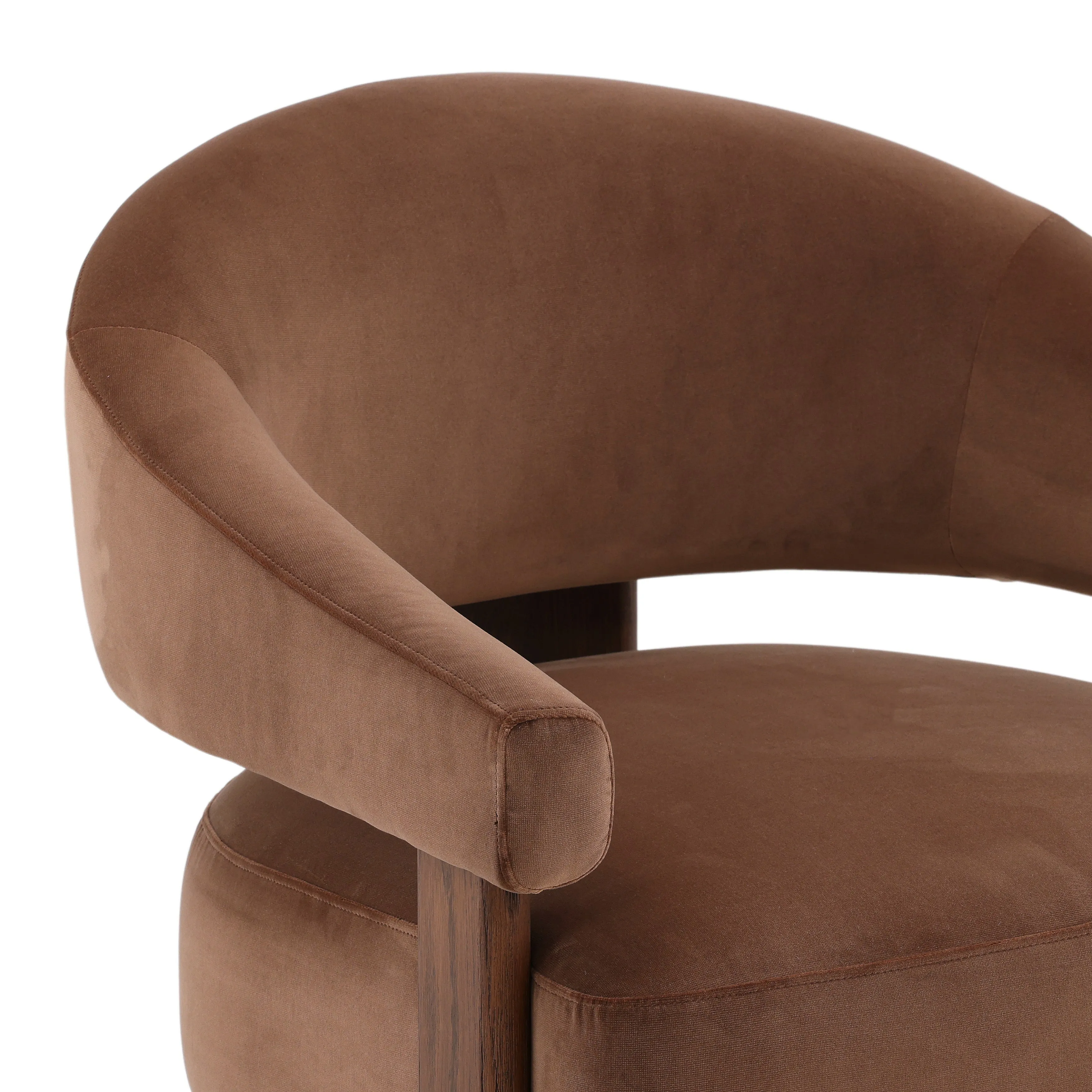 Breezy Woven Delight - Vibrant Brown Accent Chair