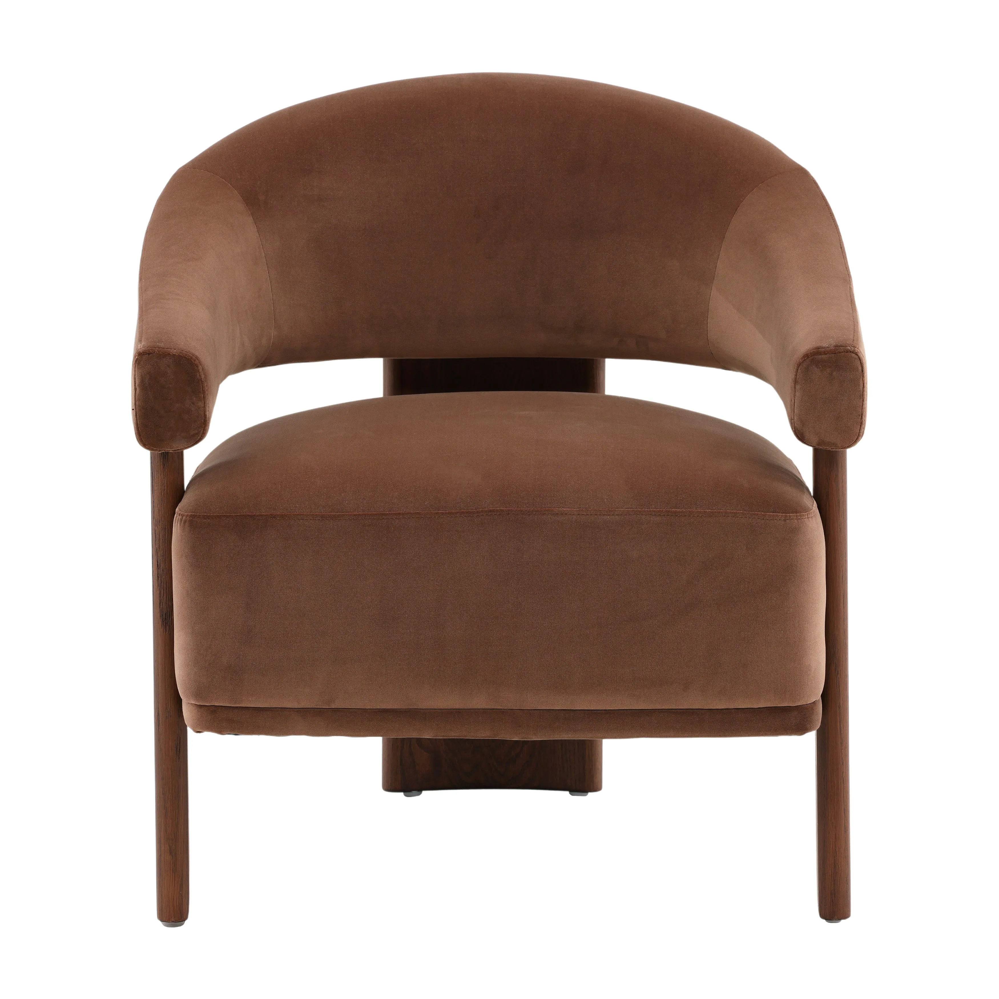 Breezy Woven Delight - Vibrant Brown Accent Chair