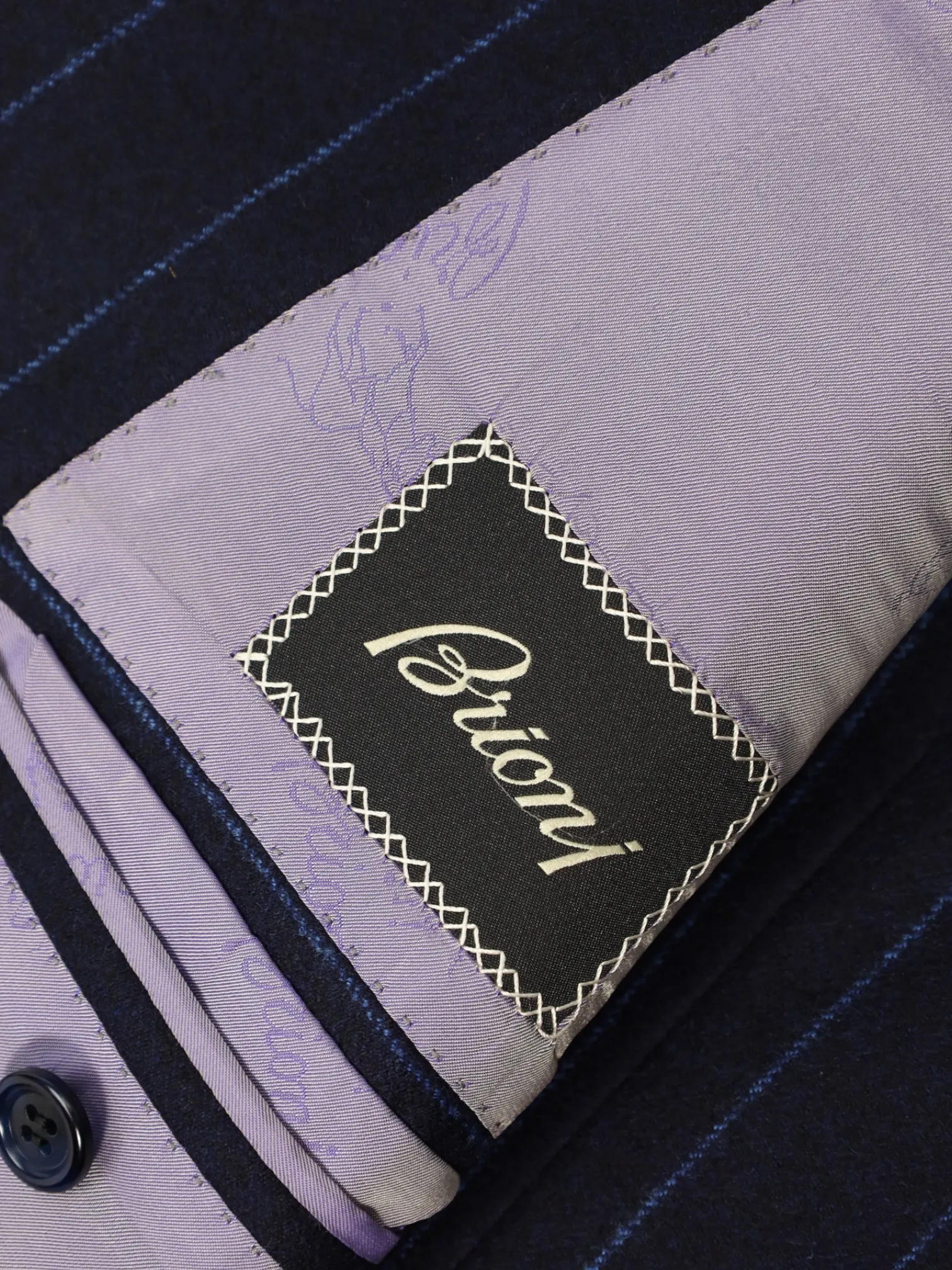 Brioni Navy Wool & Silk Chalk-Stripe Flannel Pallavicin Suit