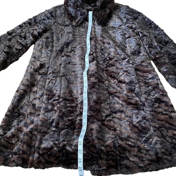 Cabi Minka Soft Brown Black Animal Print Coat