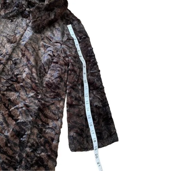 Cabi Minka Soft Brown Black Animal Print Coat
