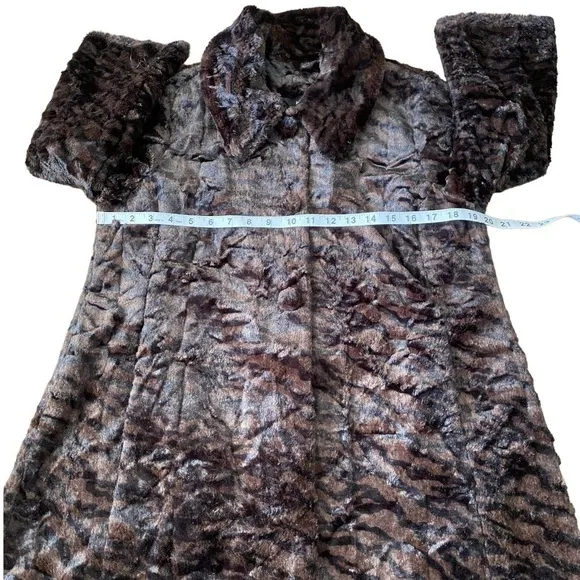 Cabi Minka Soft Brown Black Animal Print Coat