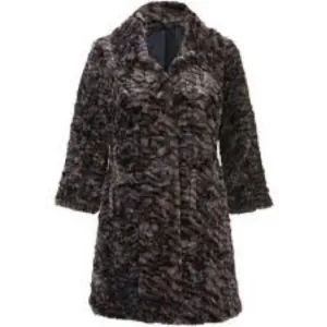 Cabi Minka Soft Brown Black Animal Print Coat