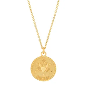 CANCER ZODIAC MEDALLION NECKLACE, GOLD