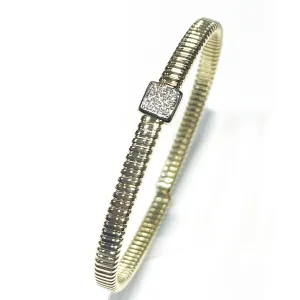 Capodagli Bracelet Carrè Tubogas Titanium Titanio Oro 18kt Diamanti S368