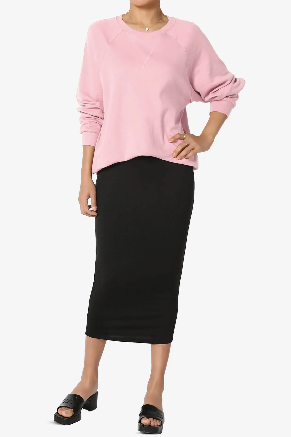Carlene Cotton Raglan Sleeve Pullover Top PLUS