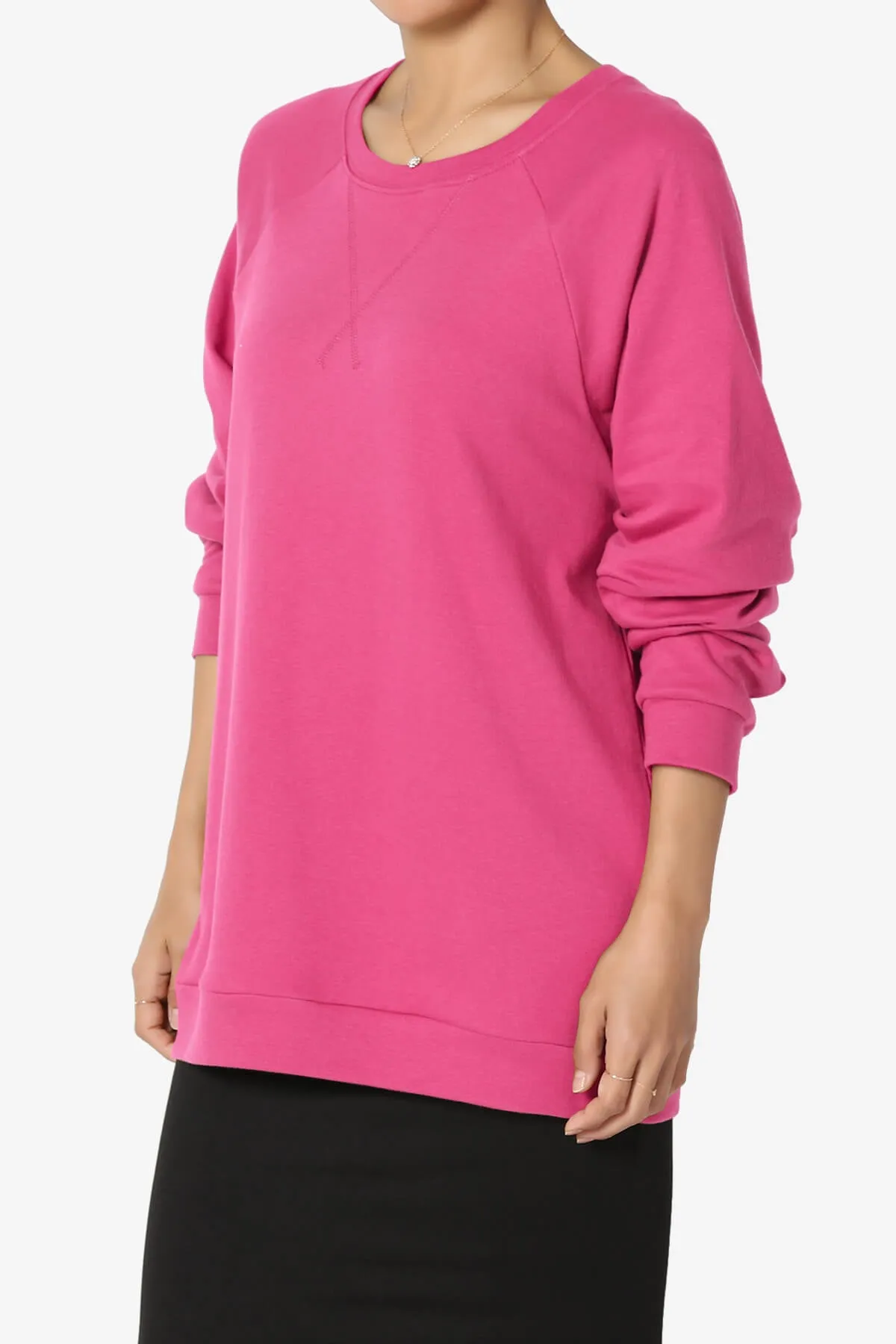 Carlene Cotton Raglan Sleeve Pullover Top PLUS