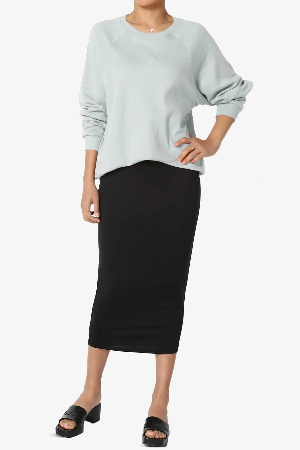 Carlene Cotton Raglan Sleeve Pullover Top PLUS