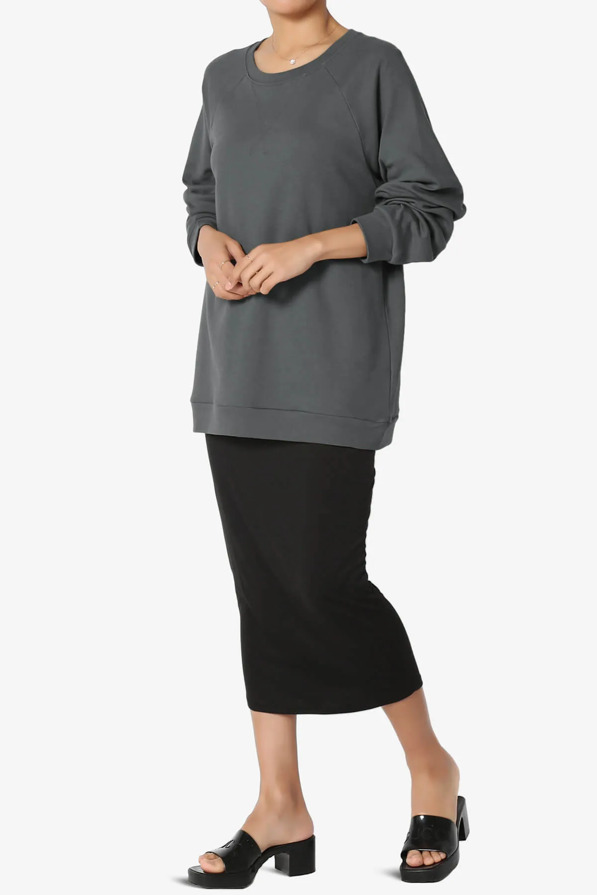 Carlene Cotton Raglan Sleeve Pullover Top PLUS
