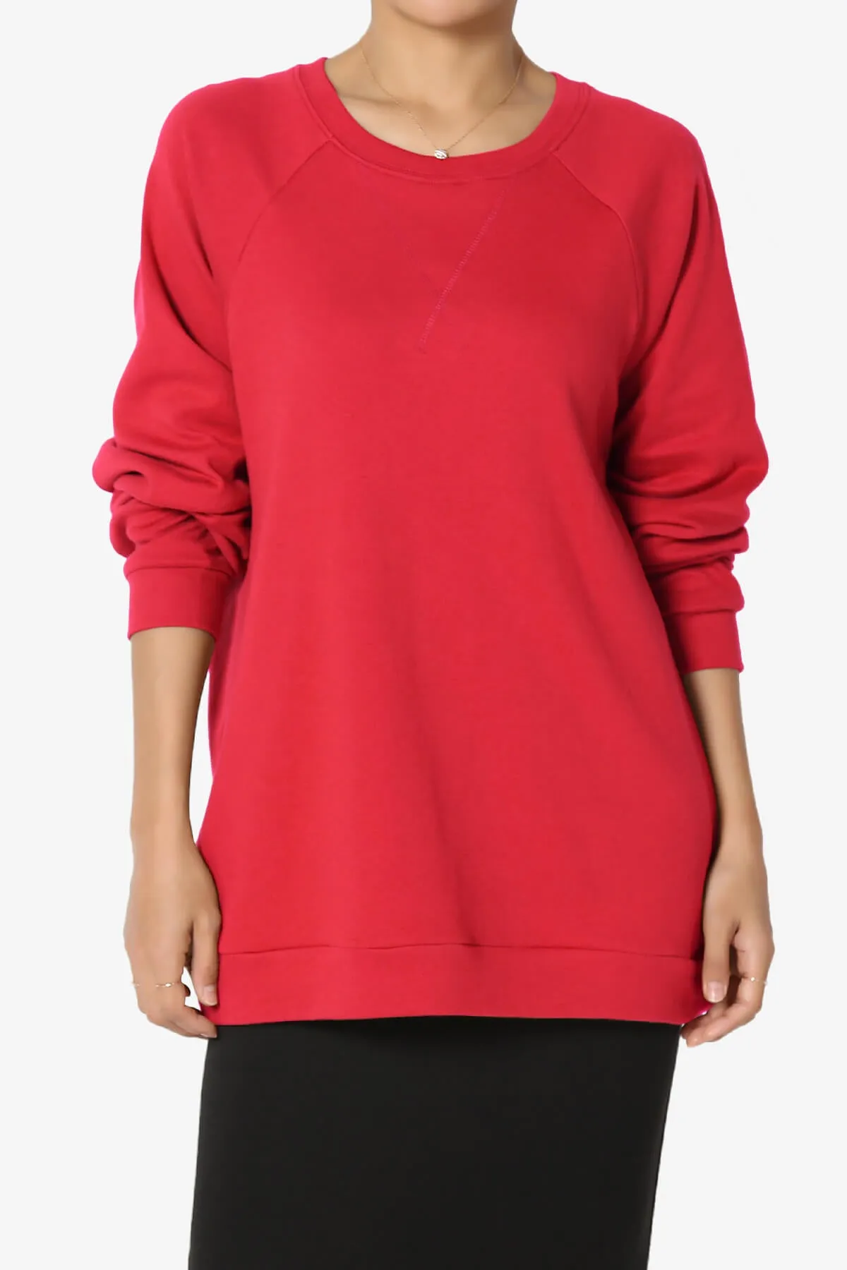 Carlene Cotton Raglan Sleeve Pullover Top PLUS