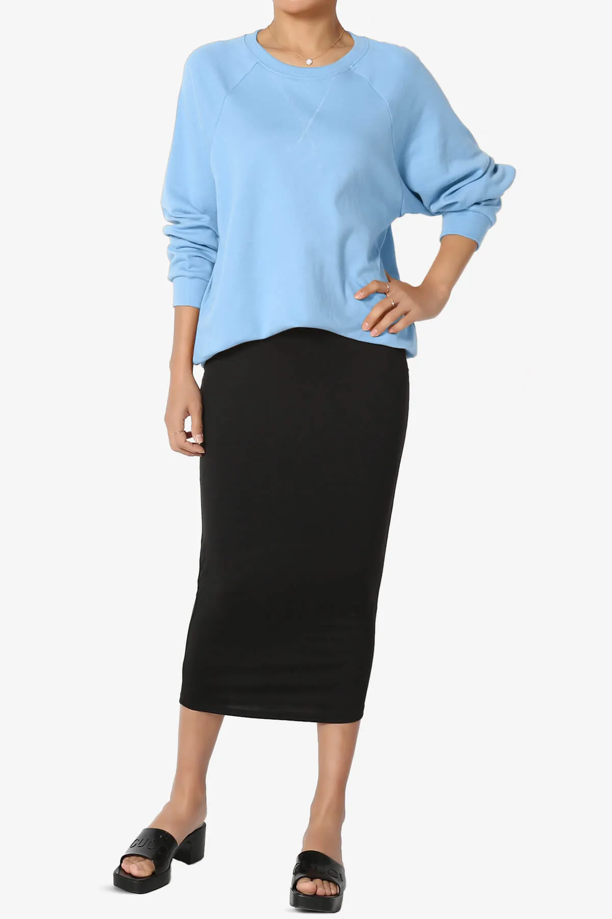 Carlene Cotton Raglan Sleeve Pullover Top PLUS
