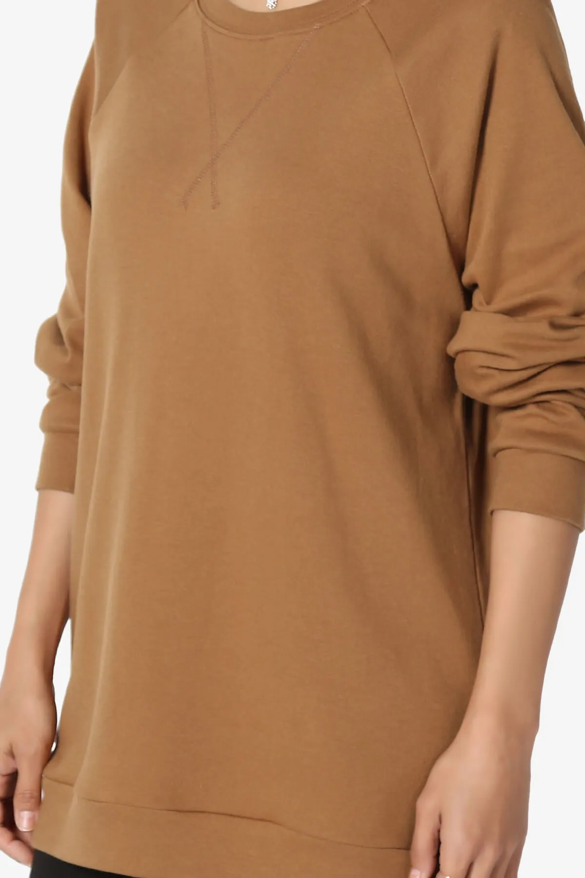 Carlene Cotton Raglan Sleeve Pullover Top PLUS