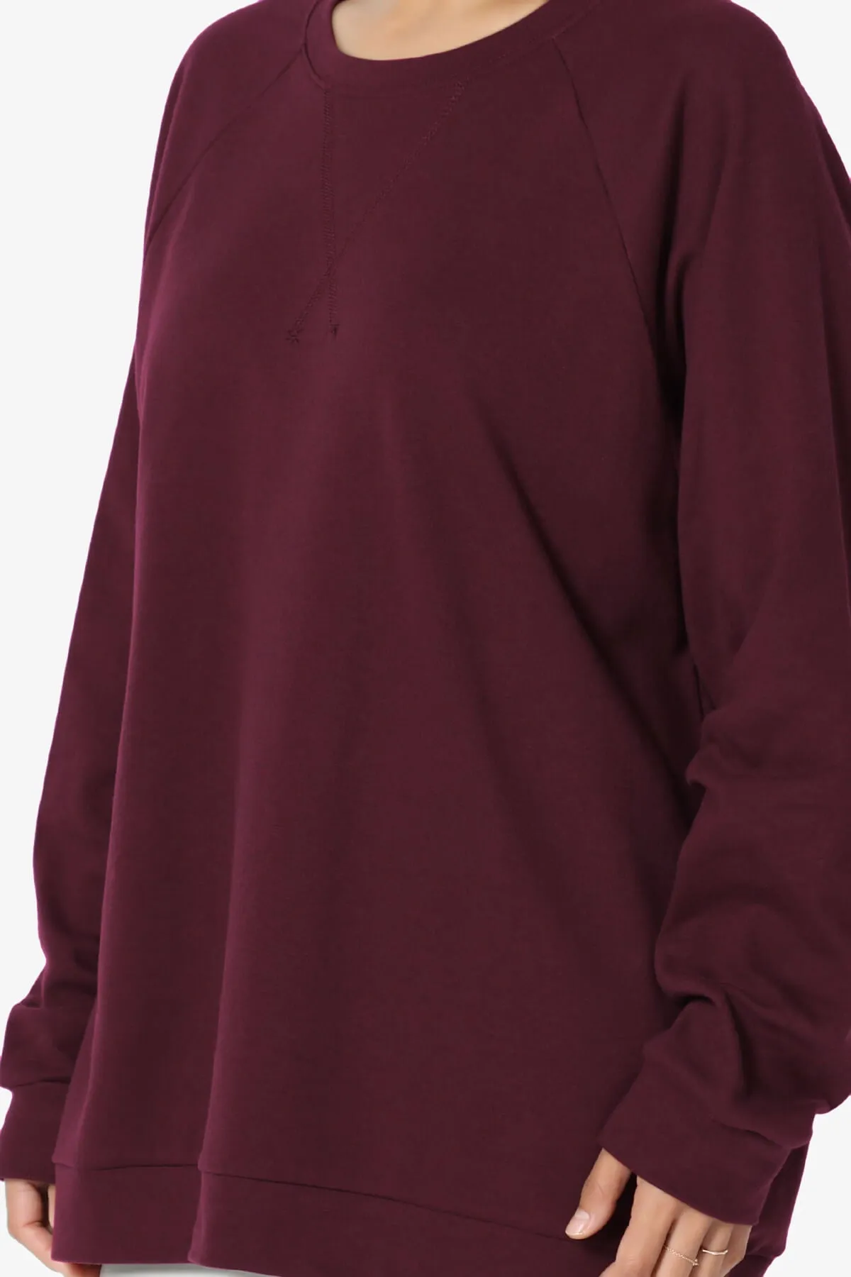 Carlene Cotton Raglan Sleeve Pullover Top PLUS