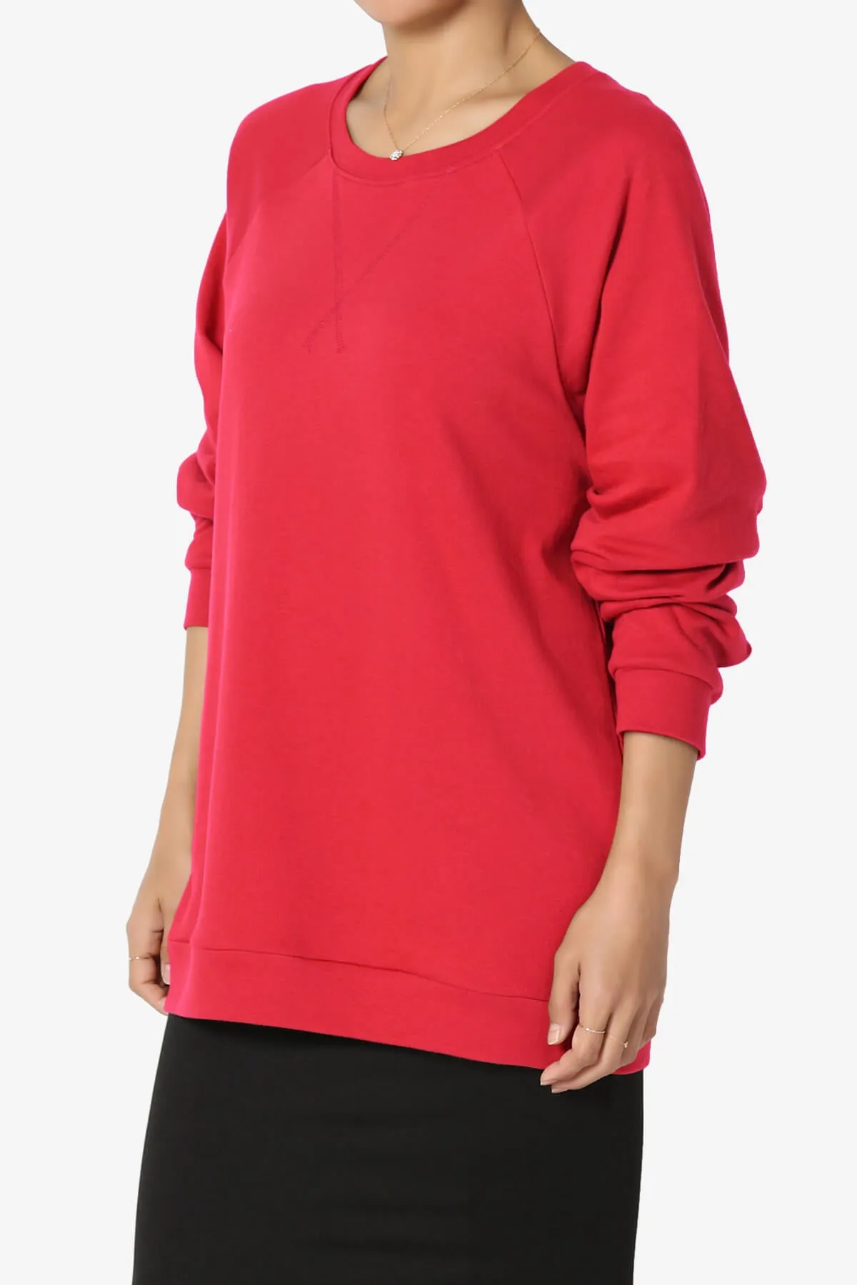 Carlene Cotton Raglan Sleeve Pullover Top PLUS