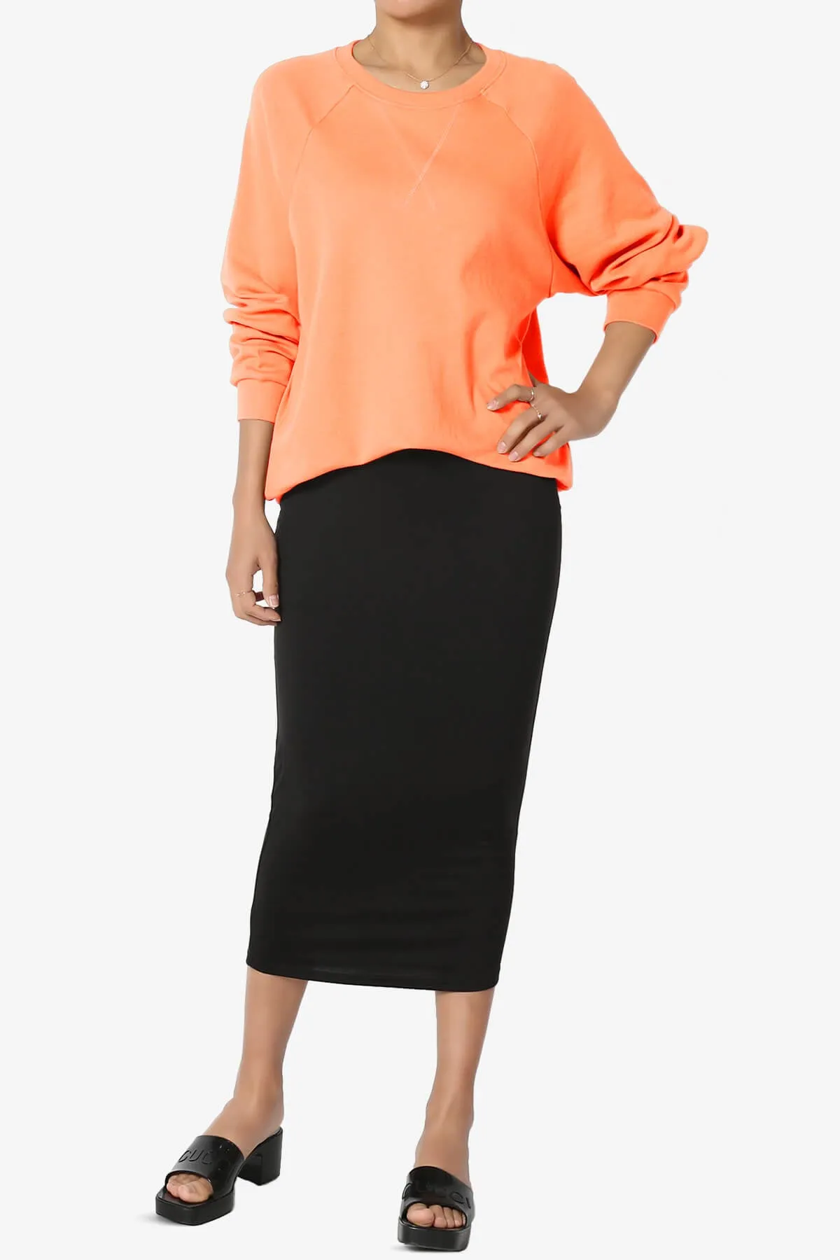 Carlene Cotton Raglan Sleeve Pullover Top PLUS