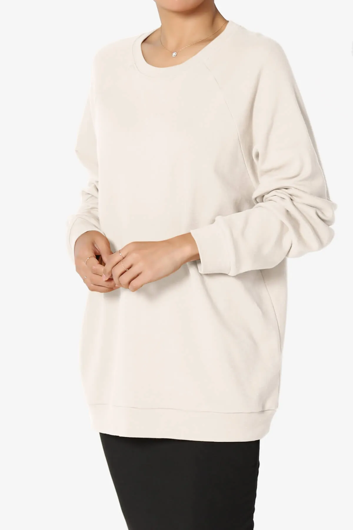 Carlene Cotton Raglan Sleeve Pullover Top PLUS