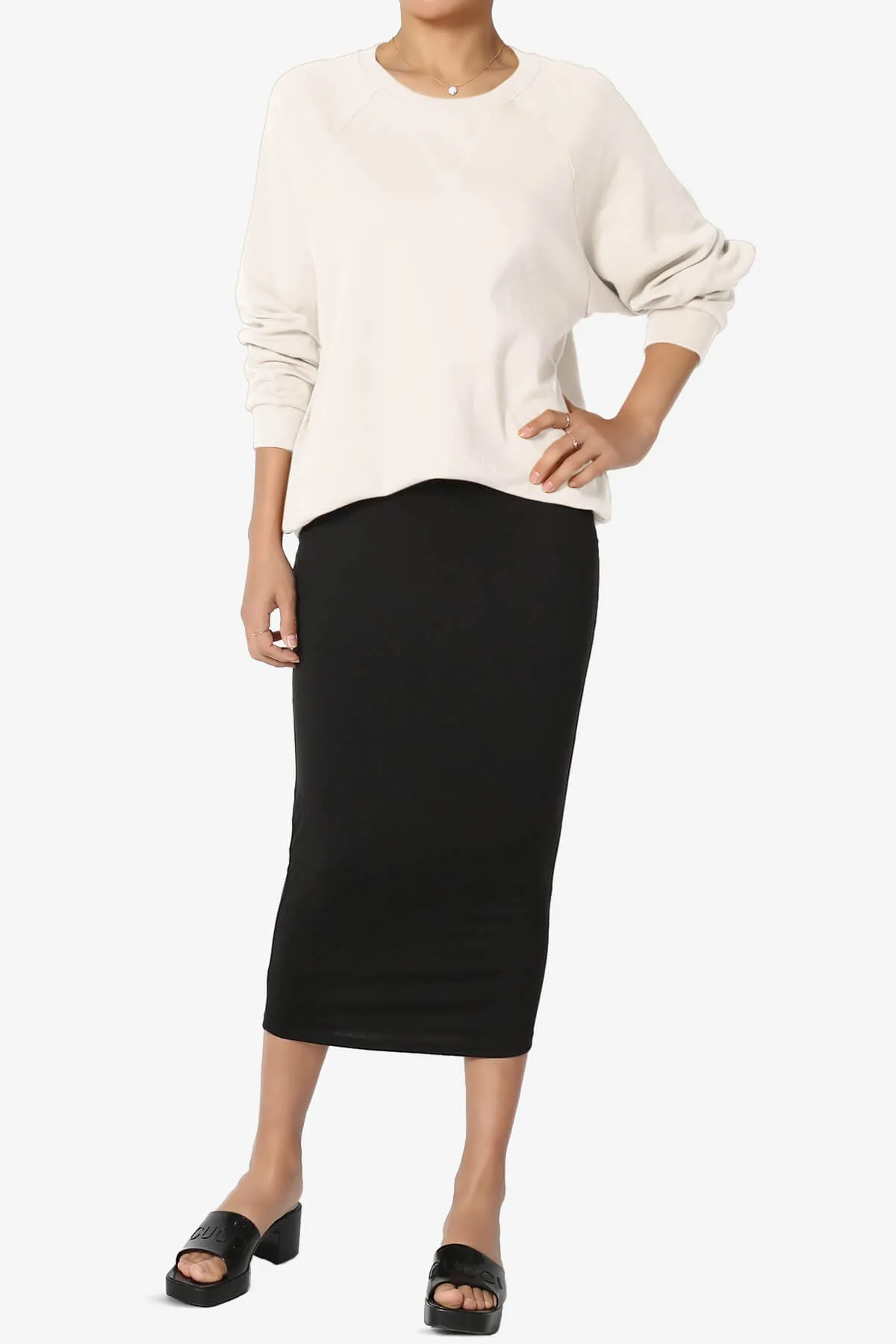 Carlene Cotton Raglan Sleeve Pullover Top PLUS
