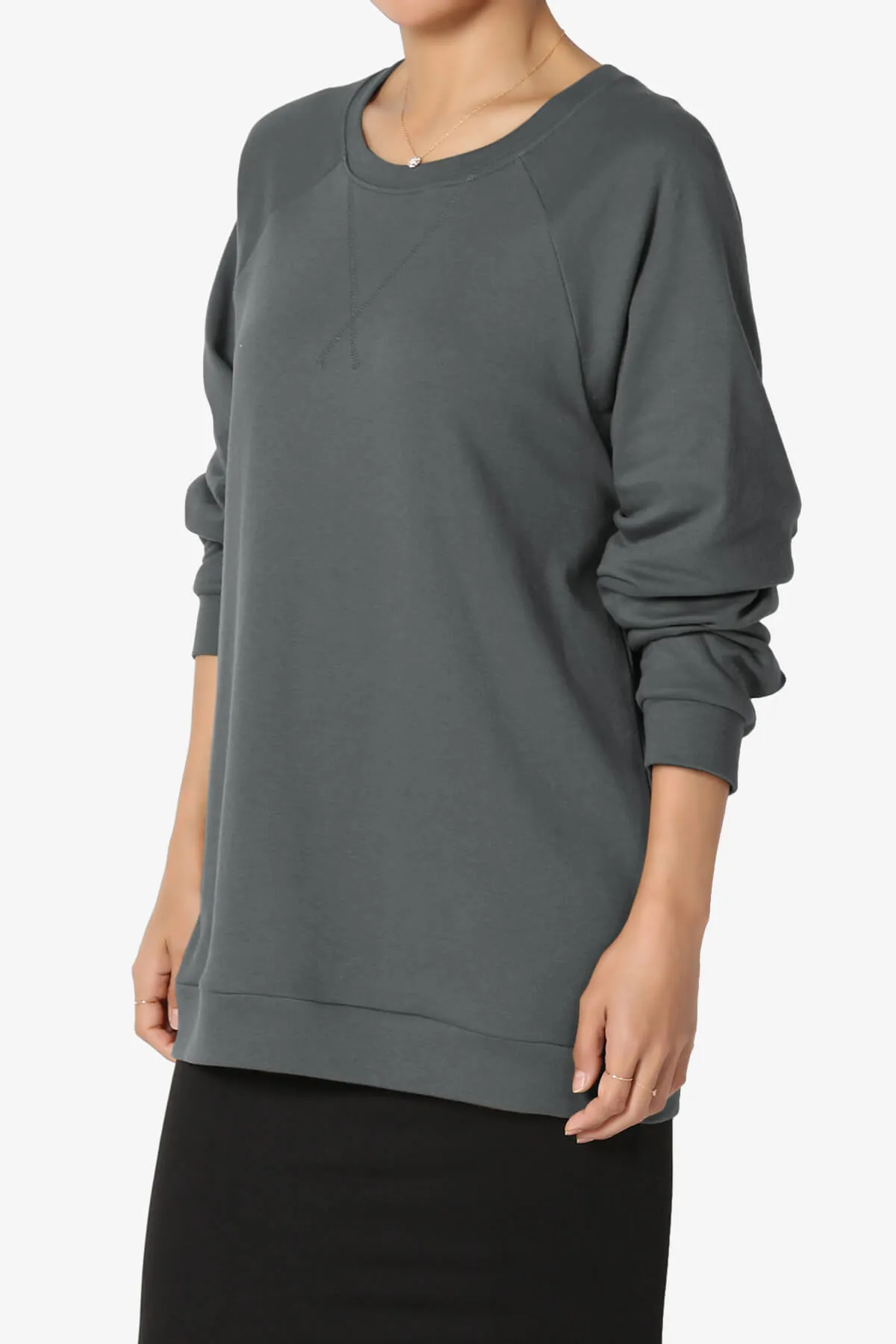 Carlene Cotton Raglan Sleeve Pullover Top PLUS