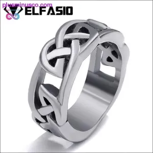 Celtic Knot Hollow Stainless Steel Band Ring Fashion Jewelry