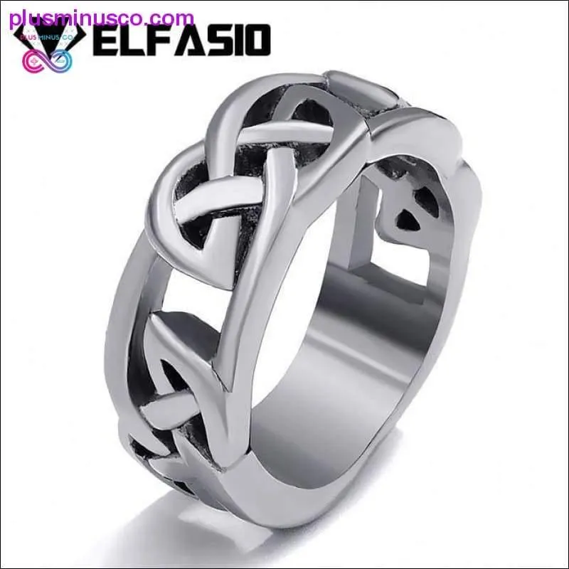 Celtic Knot Hollow Stainless Steel Band Ring Fashion Jewelry