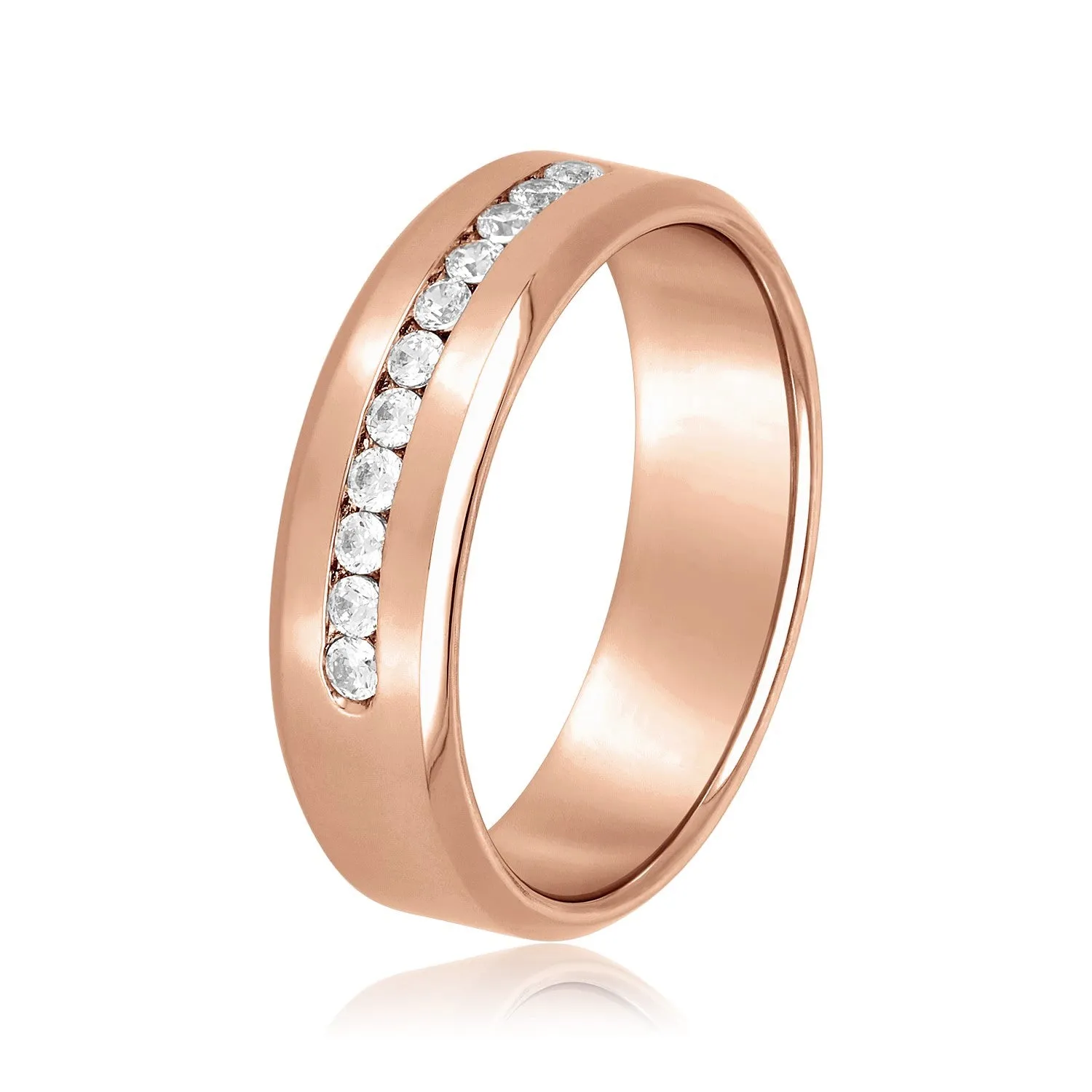 Channel Set Diamond Classic Men's Band