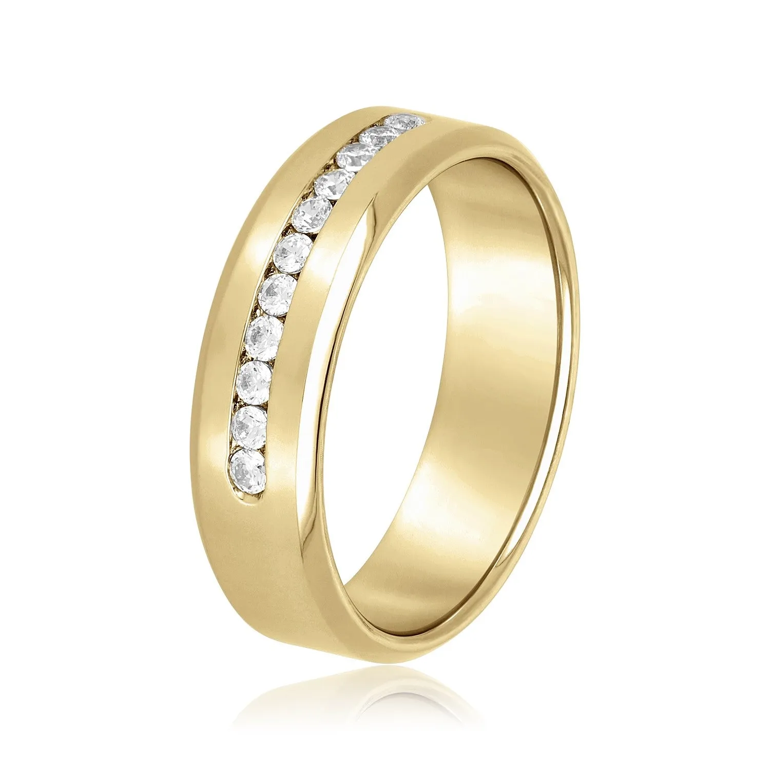 Channel Set Diamond Classic Men's Band