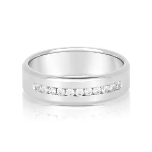 Channel Set Diamond Classic Men's Band