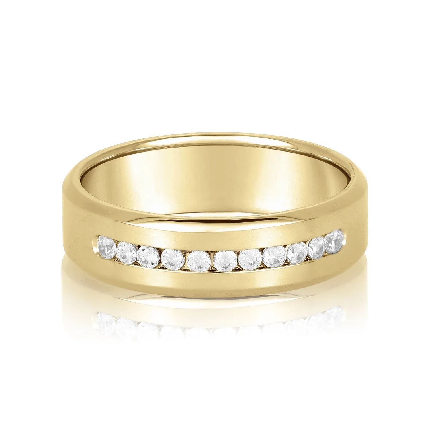 Channel Set Diamond Classic Men's Band