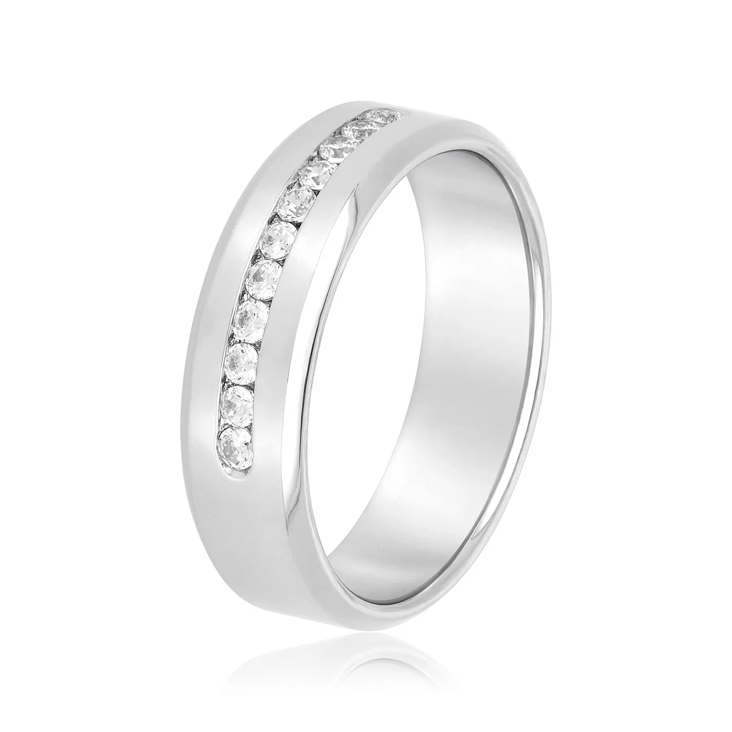 Channel Set Diamond Classic Men's Band
