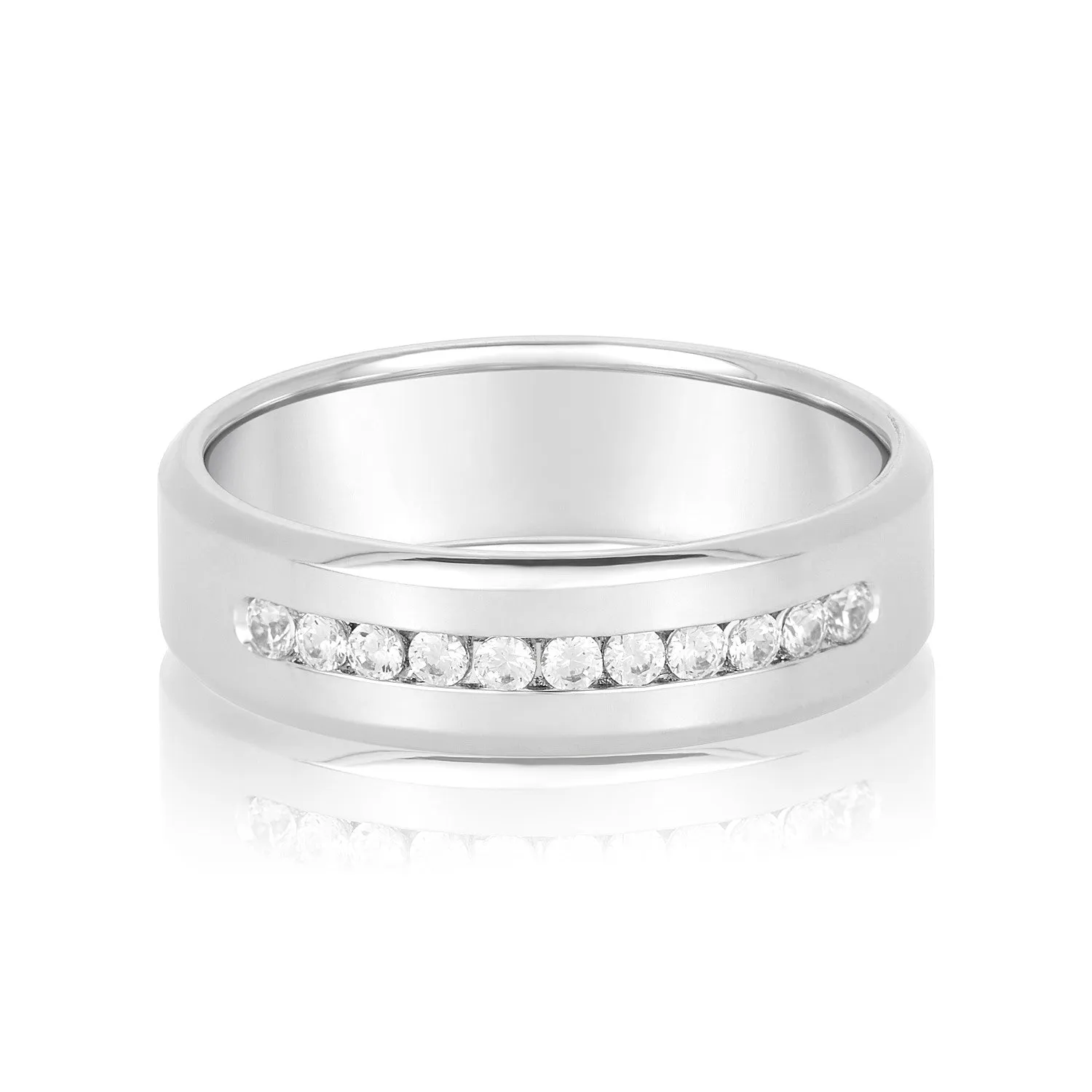 Channel Set Diamond Classic Men's Band