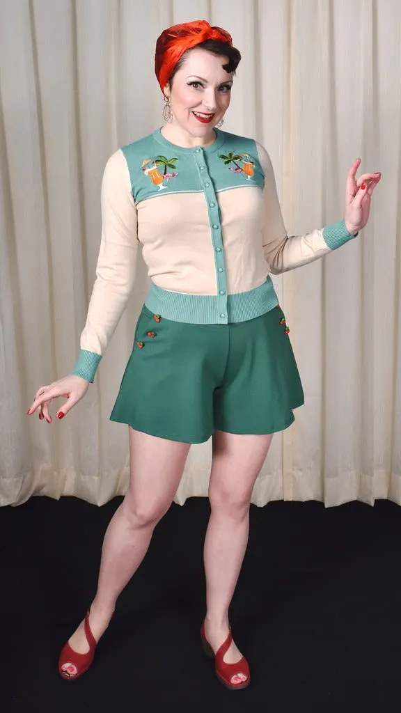Cherry Button Swing Shorts