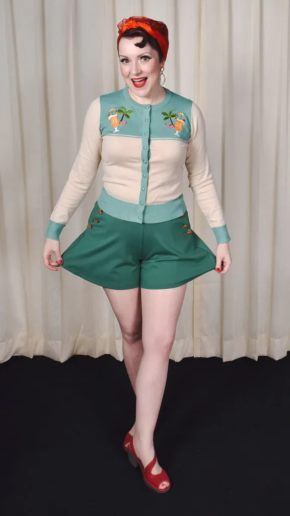 Cherry Button Swing Shorts