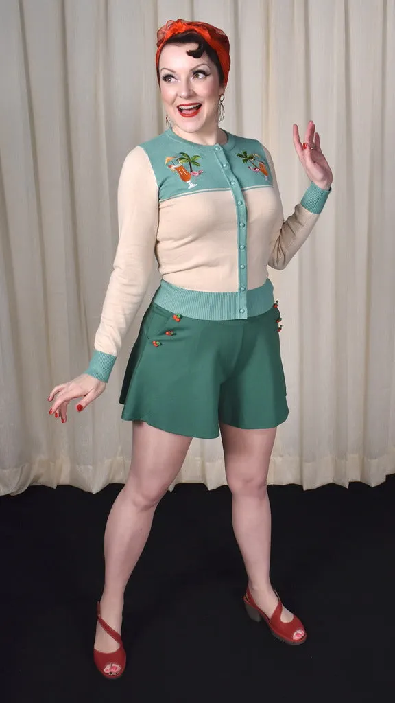 Cherry Button Swing Shorts
