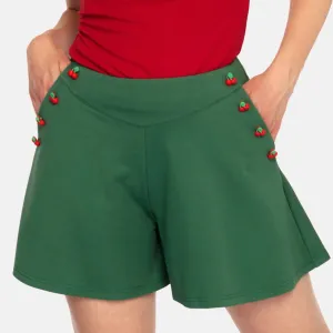 Cherry Button Swing Shorts