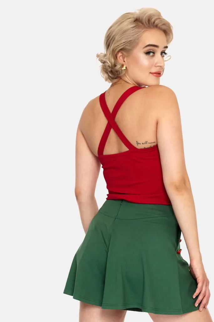 Cherry Button Swing Shorts
