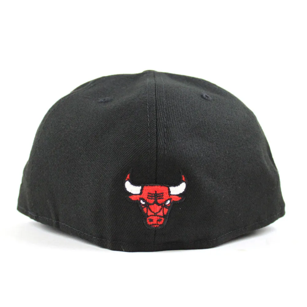 Chicago Bulls UPSIDE DOWN NBA CHAMP New Era 59fifty Fitted Hat (Black Gray Under Brim)