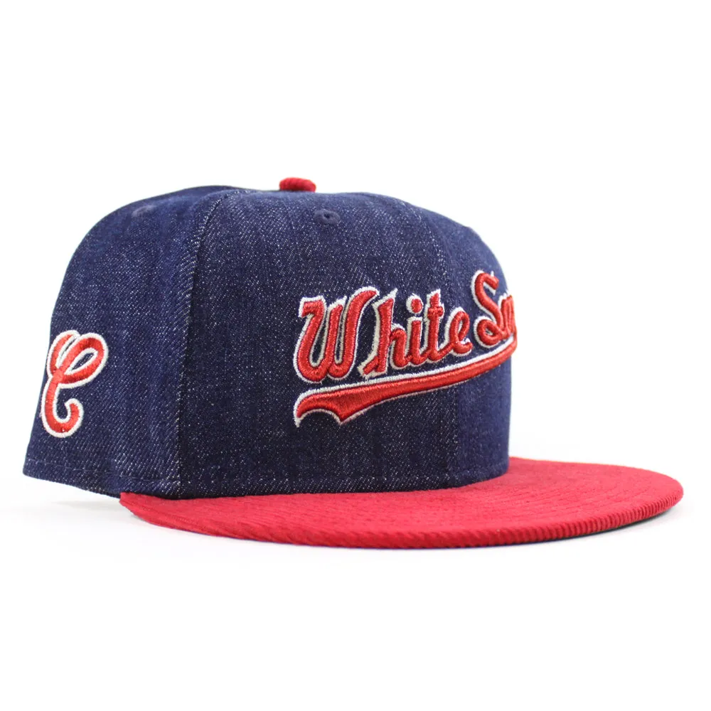 Chicago White Sox New Era Fitted 59Fifty Hat (Denim Scarlet Green Under Brim)