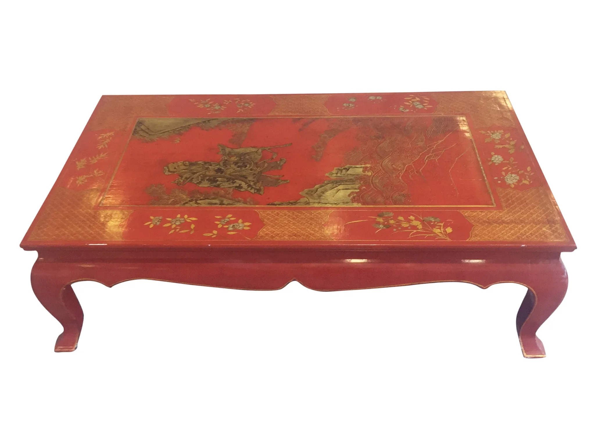 Chinese Lacquered & Hand-Painted Gilt Coffee Table - ON HOLD