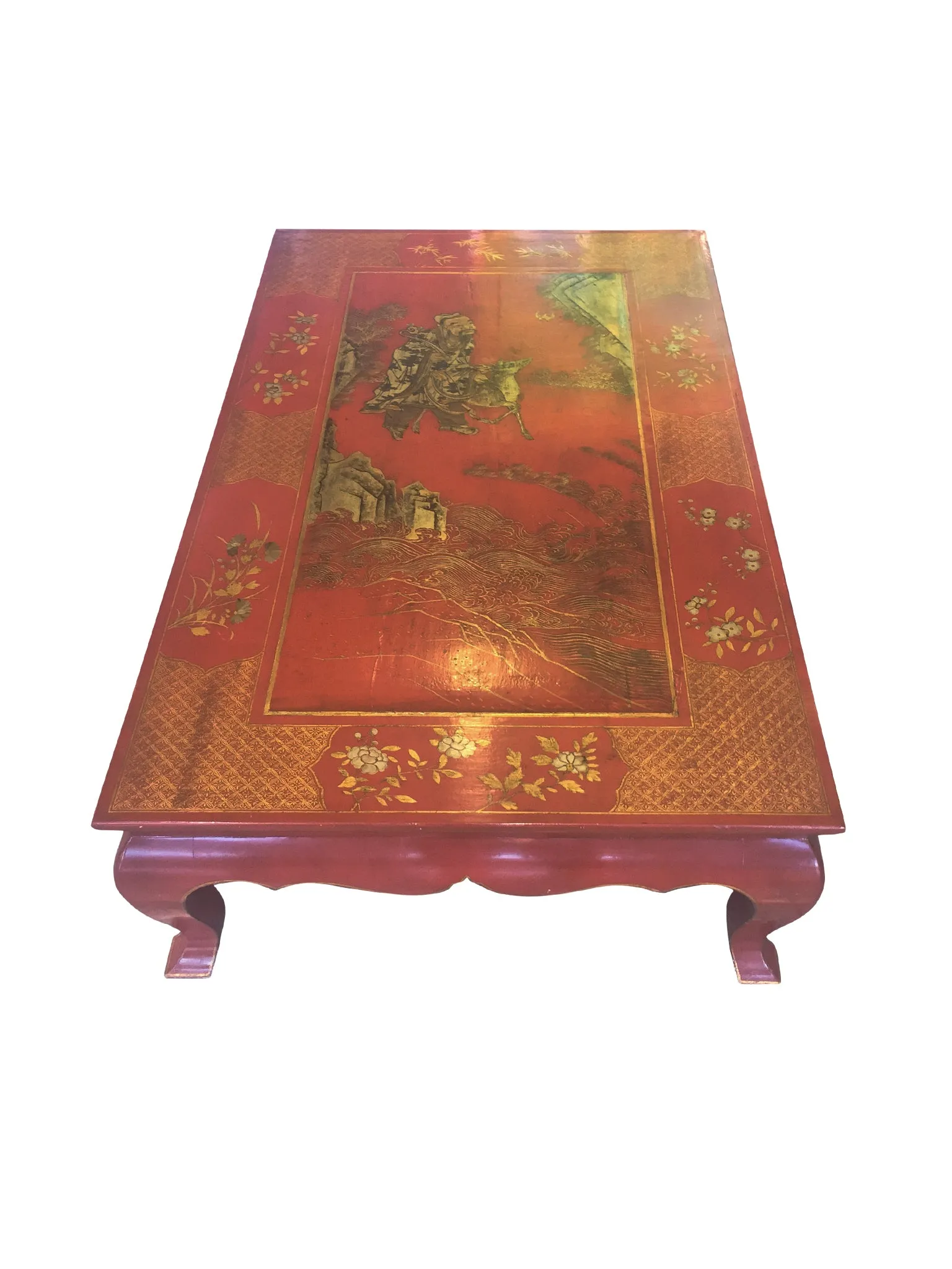 Chinese Lacquered & Hand-Painted Gilt Coffee Table - ON HOLD