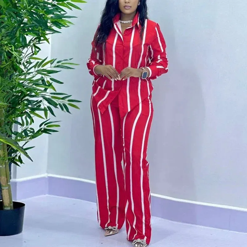 Clarisse – Elegant Stripe Two-Piece Lounge Set