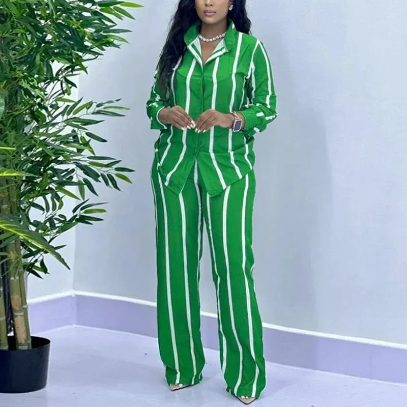 Clarisse – Elegant Stripe Two-Piece Lounge Set