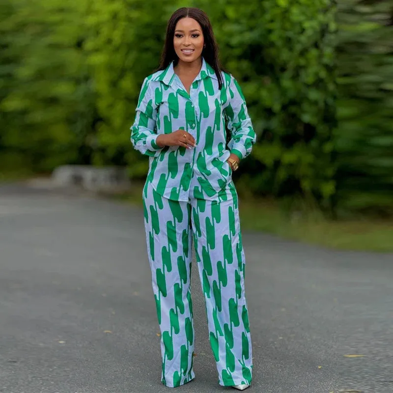 Clarisse – Elegant Stripe Two-Piece Lounge Set