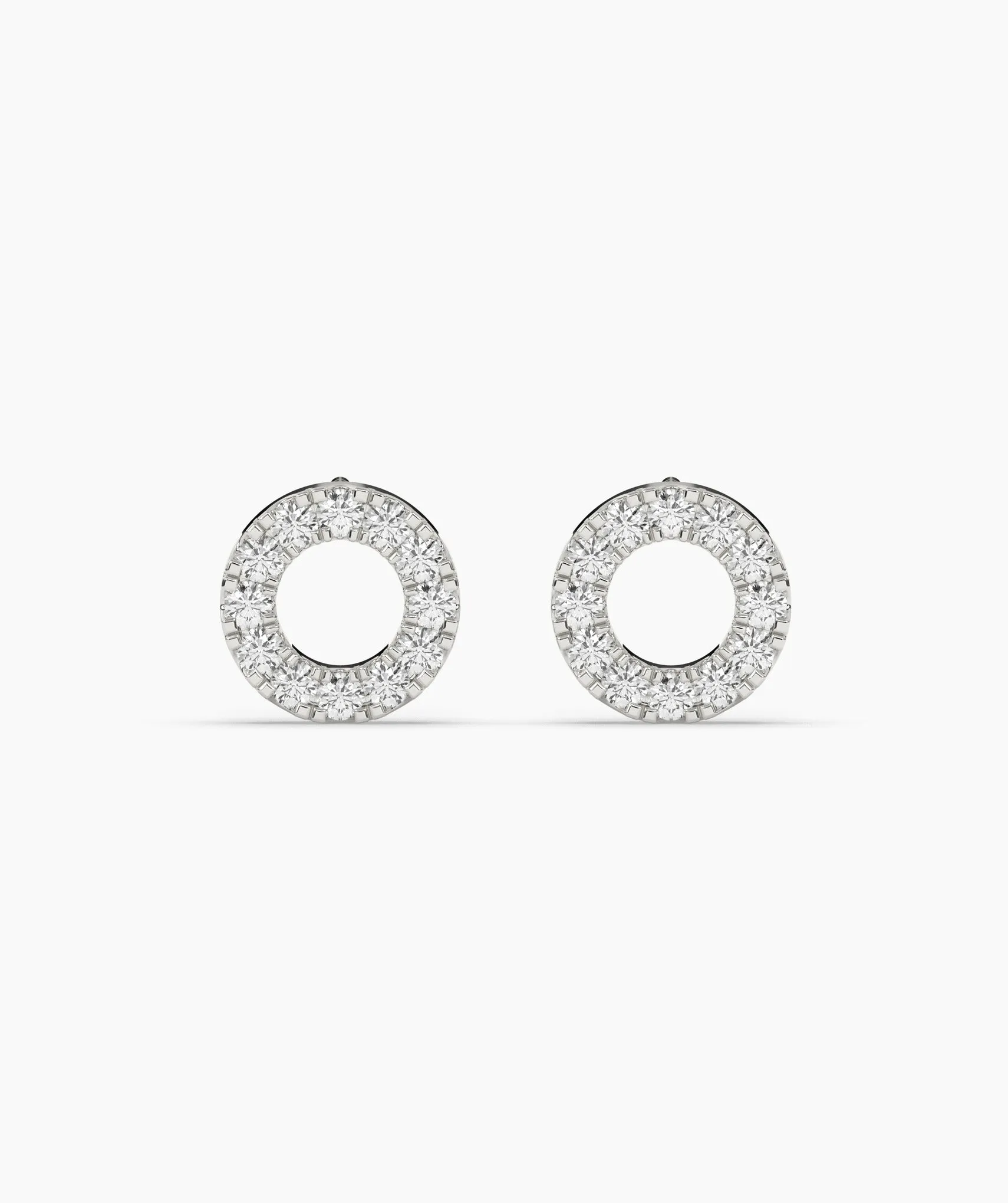 Classic Diamond Open Circle Earrings