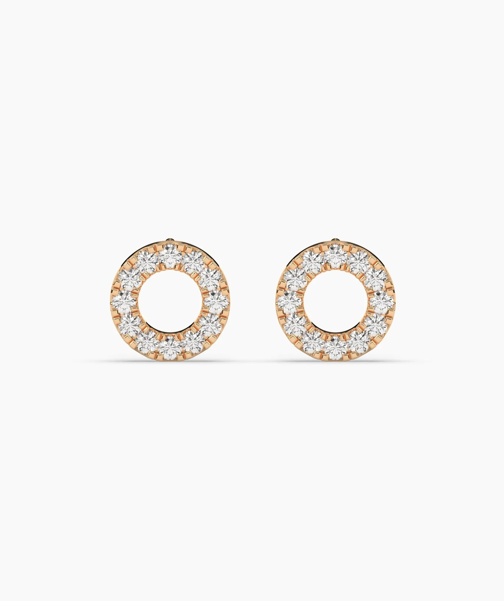 Classic Diamond Open Circle Earrings