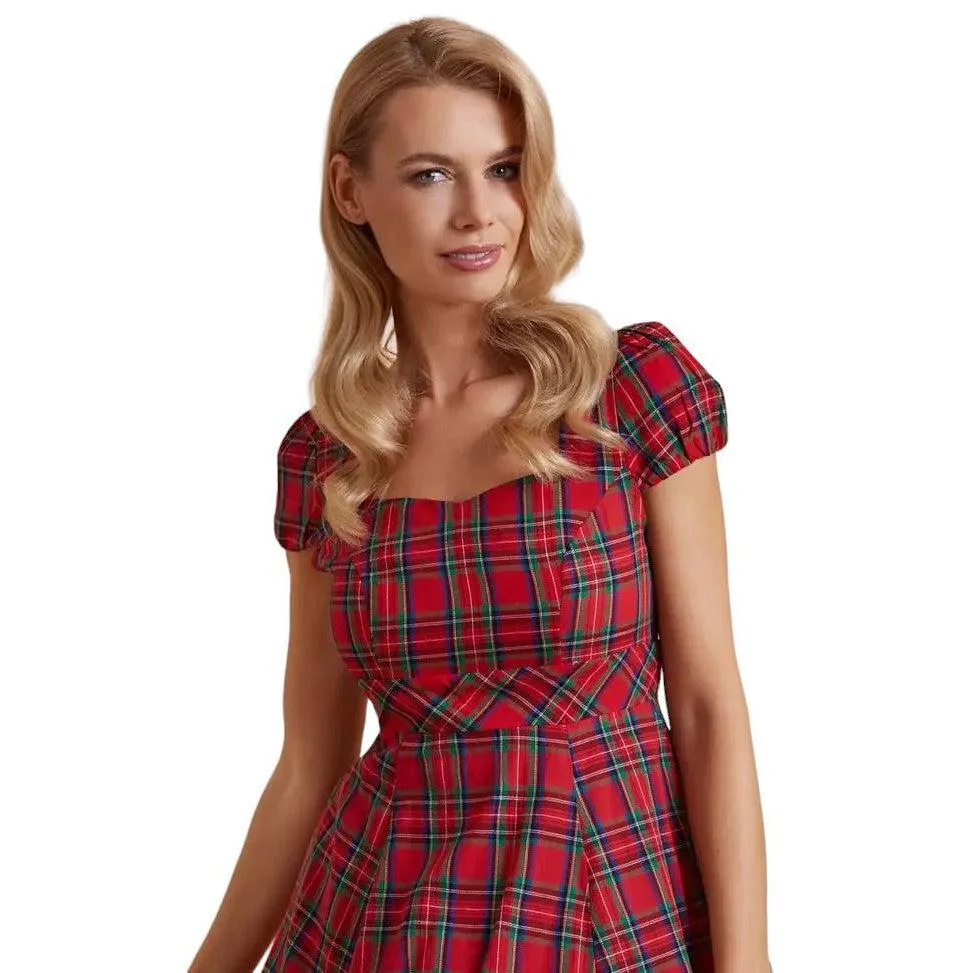 Claudia Highland Red Tartan Swing Dress