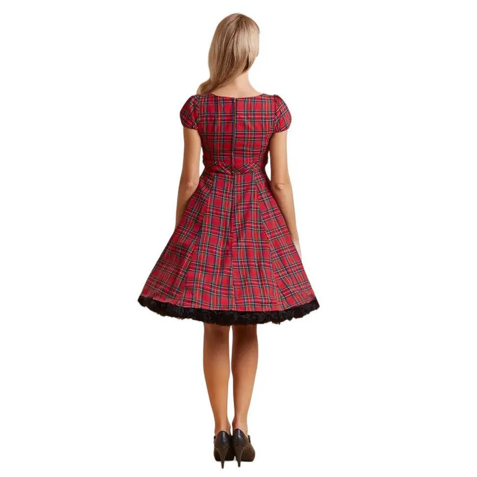 Claudia Highland Red Tartan Swing Dress