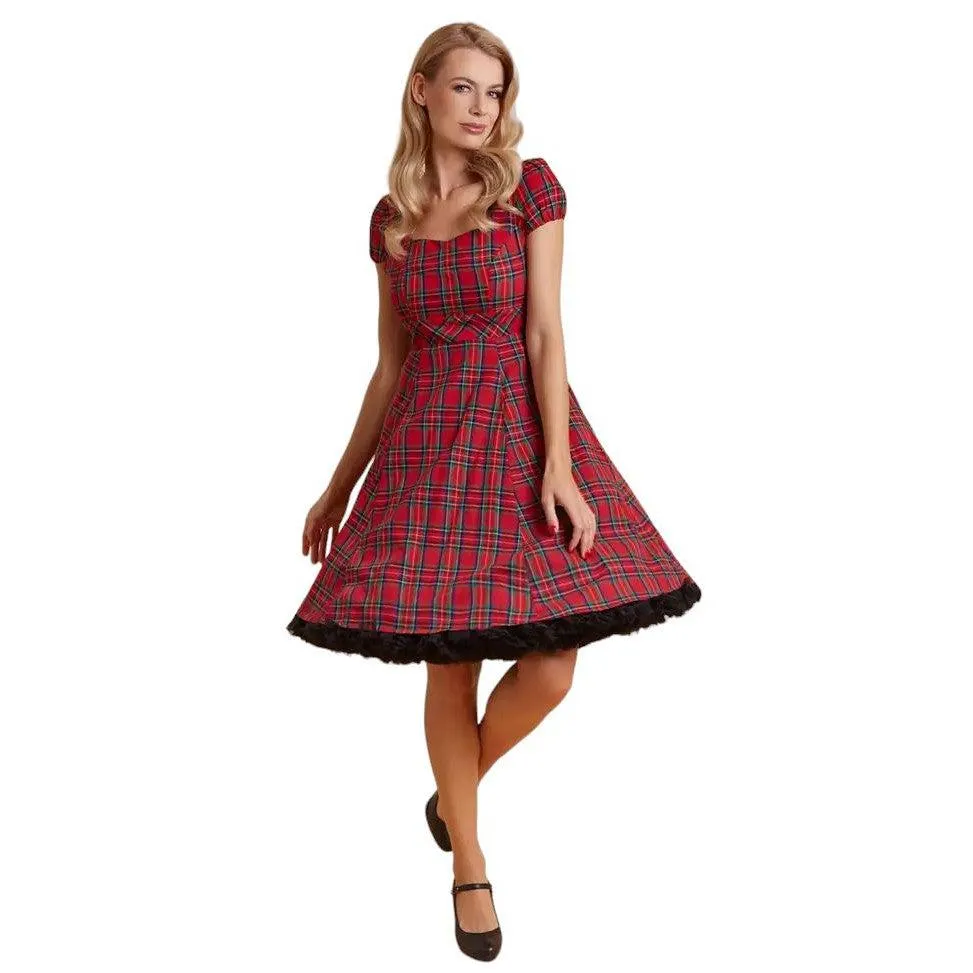 Claudia Highland Red Tartan Swing Dress