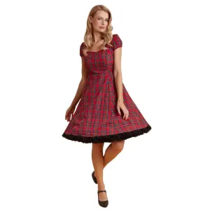 Claudia Highland Red Tartan Swing Dress