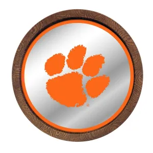 Clemson Tigers: Paw Print - Barrel Top Mirrored Wall Sign